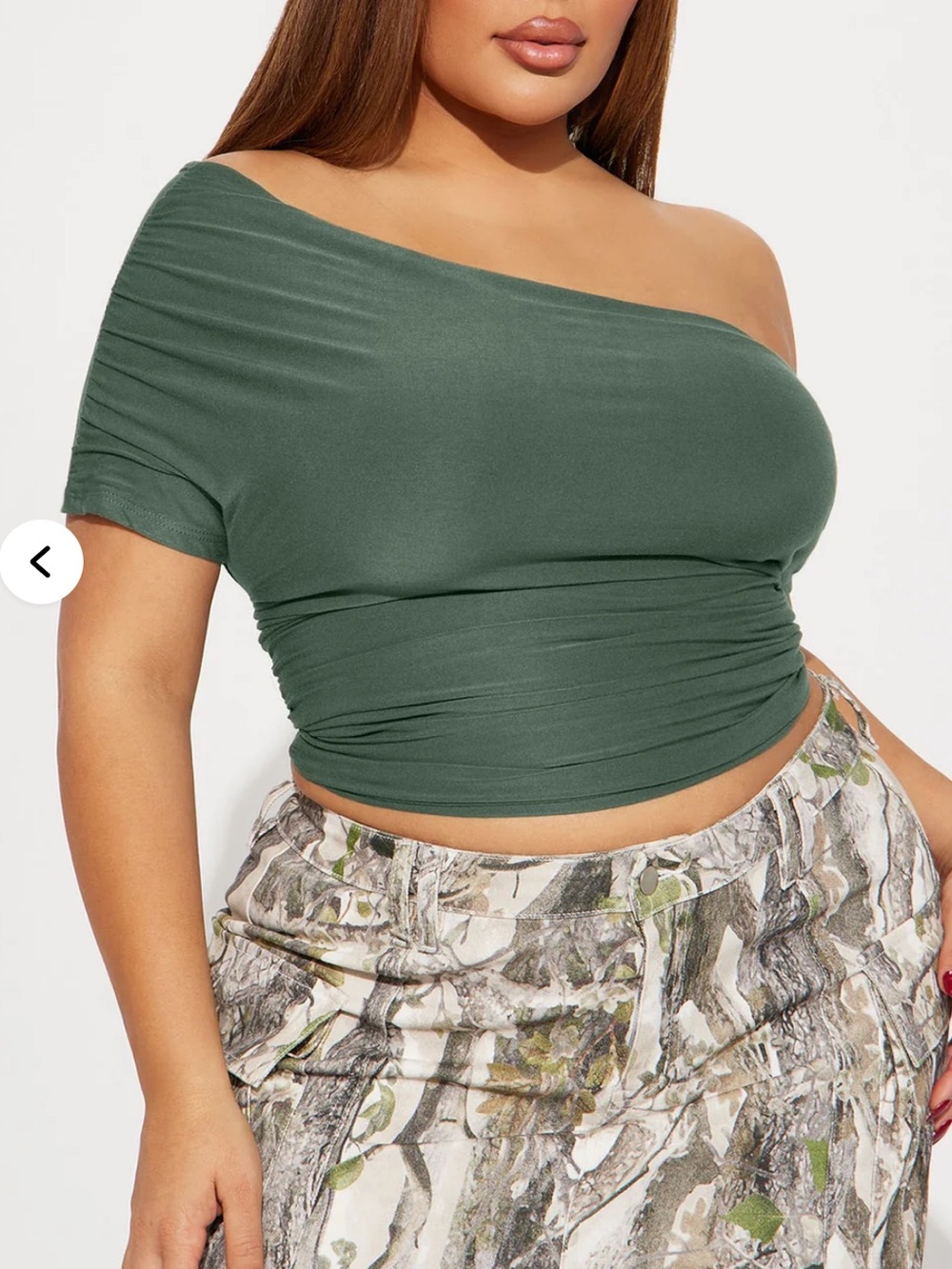 Oksana One Shoulder Top - Olive
